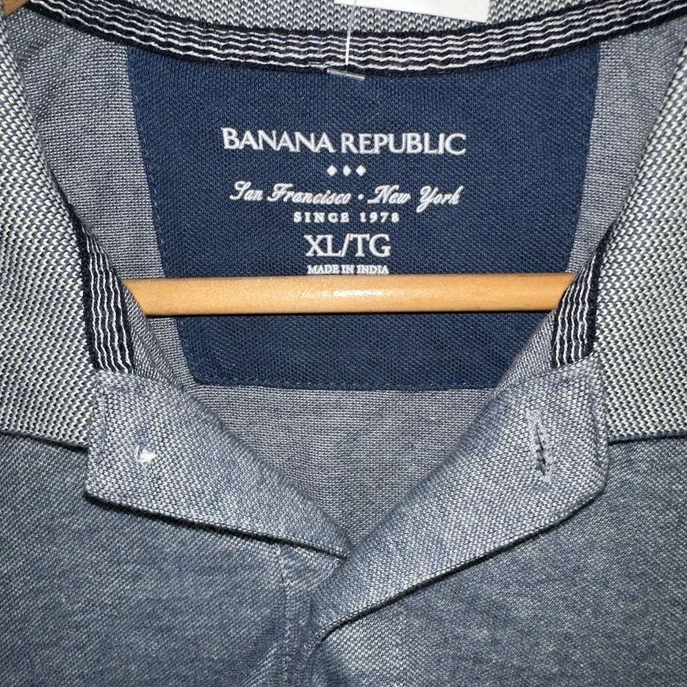 Mens Banana Republic‎ Short Sleeve Blueish/Green Polo Shirt Size XL
